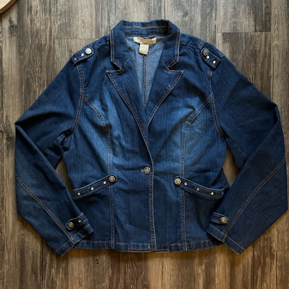 Blue Denim Blazer Style Jacket